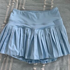 Gold Hinge Pale Blue Pleated Tennis Skort